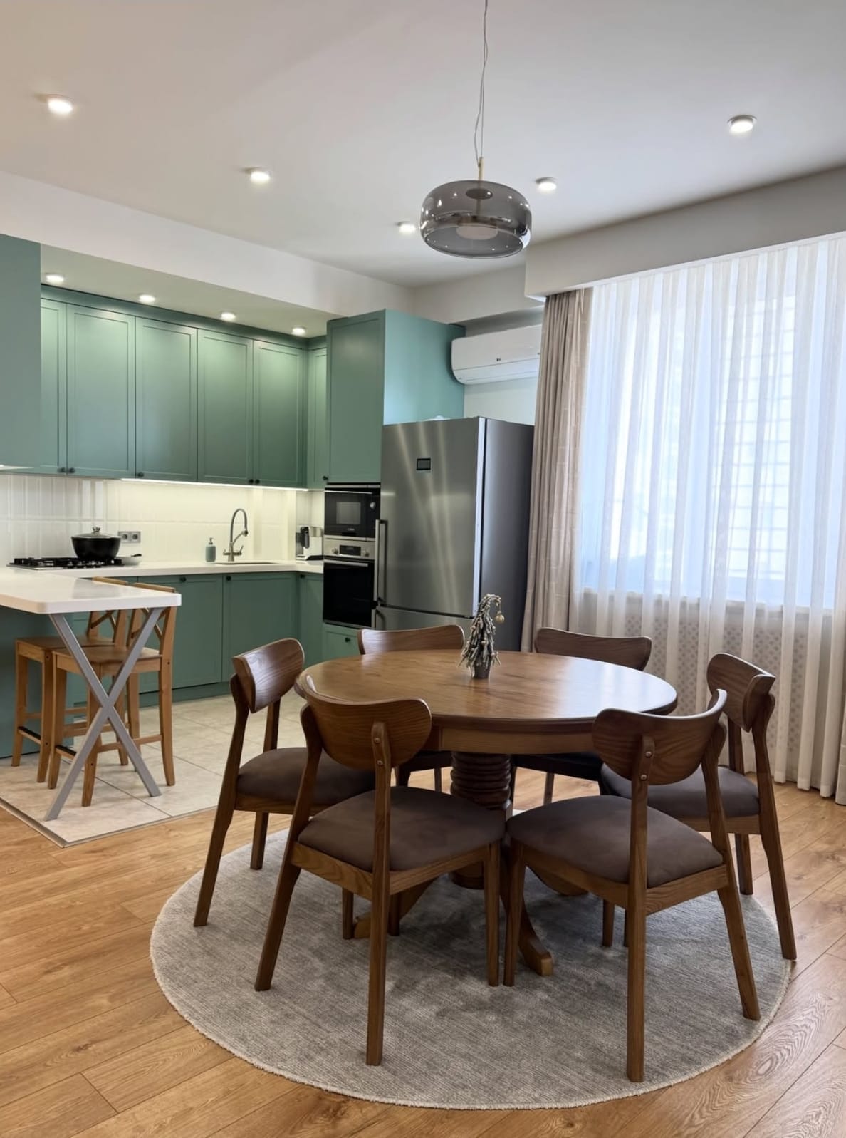 Olive Oil MDF თანამედროვე სამზარეულოს ინტერიერი